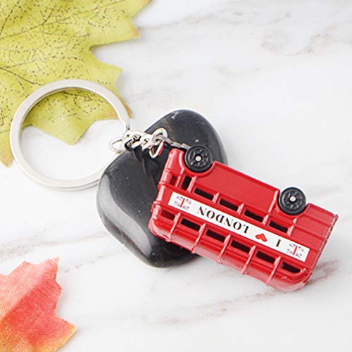 Toyvian London Schlüsselanhänger mit Telefonzelle und Bus, Big Ben London, Souvenir, Geschenk, 4 Stück