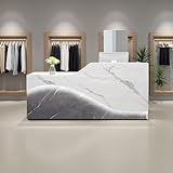 Empfangstisch mit Lichtstreifen, abschließbare Schubladen und verstellbarer Aktenschrank für Hotels, Veranstaltungen und Tagungsorte, linke Seite, 180 x 60 x 100 cm