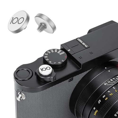 JJC シャッターボタン レリーズボタン 純銅製 ライカ 100周年限定 Leica Q3 43 Q3 Q2 Q-P Q D-LUX 8 M10 M9 M-11 などに対応 ネジ式 シルバー 1個入り