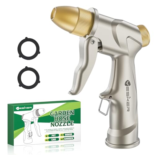 Yesker Garden Hose Nozzle Heavy Duty, Brass Water Hose Sprayer for Outdoor