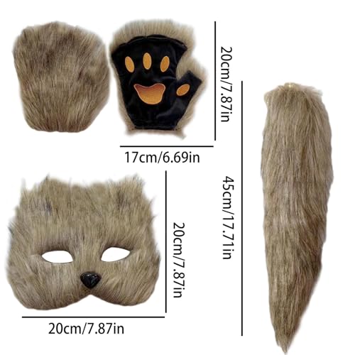 Masque de bal masqué avec queue et gants complet pour costume de fête - 5