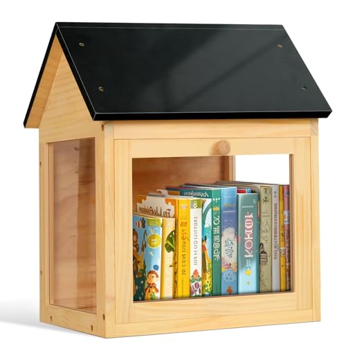Little Library, Outdoor Library Book Box for Sharing Books, Wood