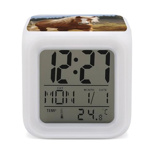 Reloj despertador súper fuerte de caballo con pantalla LED para personas con sueño profundo 2