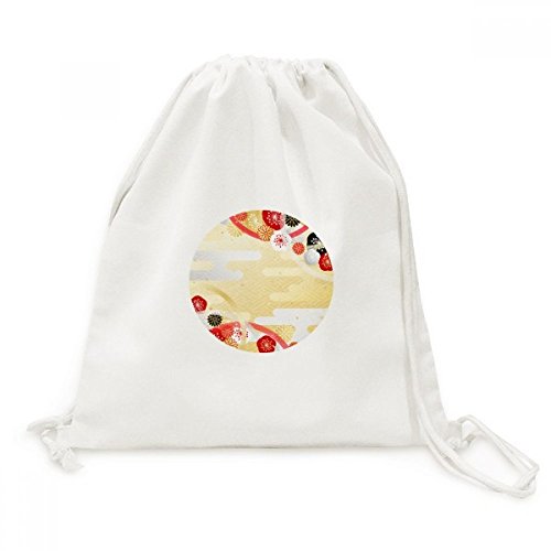 Sac de voyage Sakura Géométrie Motif Fleurs Japon Toile Drawstring Backpack léger