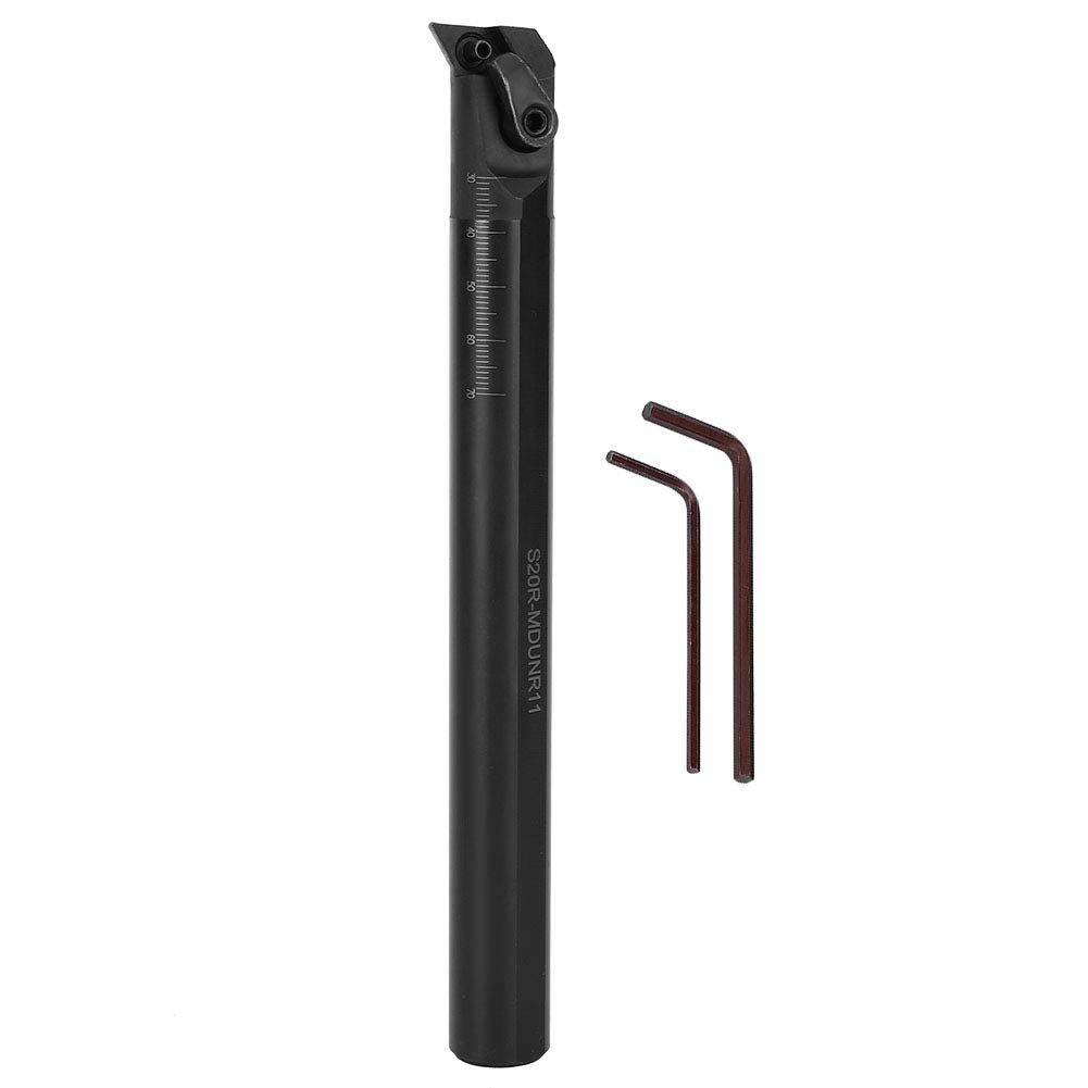 Lathe Boring Bar S20R-MDUNR11 High Wear Turning Tool Holder with 2 Key Inserts DNMG1104 Steel Color