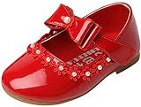  Lopetve Mädchen Prinzessin Schuhe Kostüm Ballerina Ballerina Shuhe Festliche Mädchenschuhe Taufschuhe Schuhe Rot 24