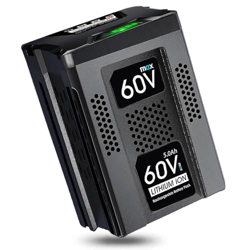 60V Max 5.0Ah Lithium-Ion Battery Replacement for Greenworks Pro 60V Battery LB60A00 LB60A02 LB60A03 LB60A01, Compatible with Greenworks All 60V Cordless Power Tools, CH60R00 2951402 G60X2UC6 Charger
