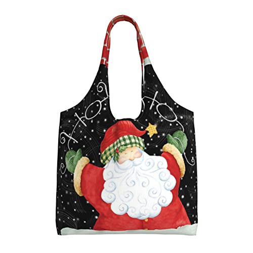 Sac d'épicerie pour voyage et shopping de Noël grand cabas en toile