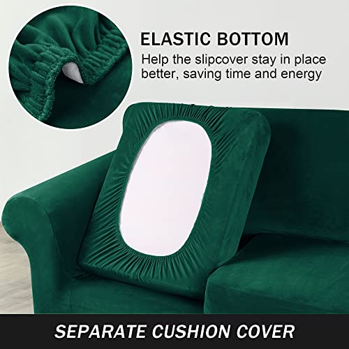 Pendejato Stretch Sofa Slipcover, Ultra Soft Velvet Sofa Cover Cushion Couch Covers Furniture Protector For Pets Kids (Green, Medium) #TOP3