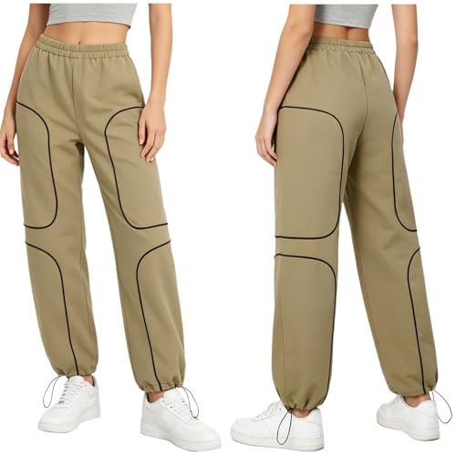 Pantalons parachute femme légers et fluides au style streetwear décontracté