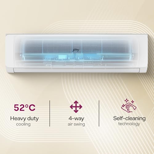Image of Godrej 3 Ton 3 Star, 5-In-1 Convertible Cooling, AI powered, Inverter Split AC (Copper, 2025 Model, Heavy duty cooling at 52 C, AC 3T SIC 36JTC3 WZP, White)