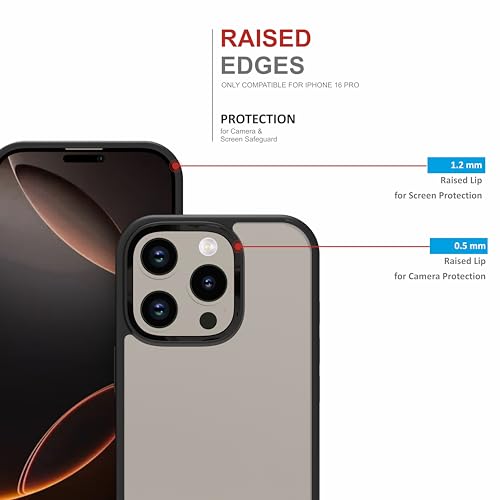 Image of TPU+PC For iPhone Case 16 Pro Max, [Anti-Yellowing Technology] [Military Grade Drop Protection] Shockproof Case Slim Hybrid Phone Case For iPhone 16 Pro Max- Carbon Black