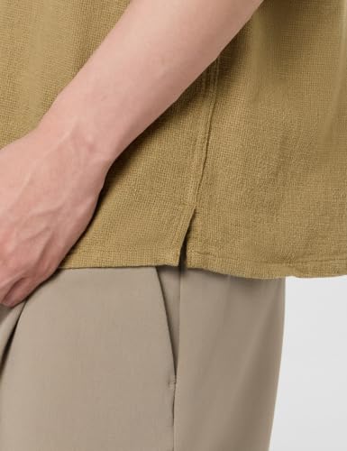 Image of Allen Solly Men's Textured Casual Shirt | Drop Shoulder | Half Sleeve | Relaxed Fit | Casual & Streetwear Style