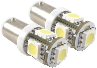 2pcs BA9 BA9s 5-SMD 12V Light LED bulbs 64113 1895 57 - White