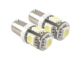 2pcs BA9 BA9s 5-SMD 12V Light LED bulbs 64113 1895 57 - White