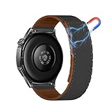 RanBluu 22 mm Cinturino per Amazfit T-Rex 3 Pro 48mm/Amazfit Balance 2/Bip 6/Bip 5/5 Unity/GTR 47mm/GTR 4/GTR 3 Pro, cinturino in pelle e silicone, Cinturini Magnetiche, Grigio