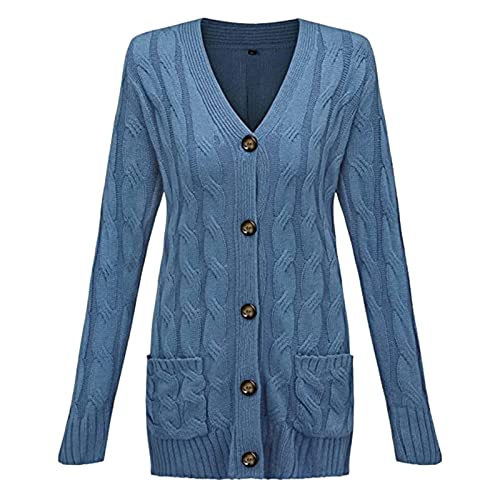 GOKKILRW Womens Dusters Long Cardigans Cable Sweater 2025 Fall Trendy Knitted Coats Outerwear Jacket with Pockets3