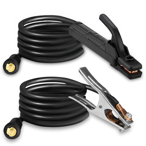 SSIMDER - Soporte para electrodos de soldadura MMA ARC Stick abrazadera de tierra y cable de soldadura, soporte de electrodo de palo, pinza de soldadura de cobre para máquina soldadora de 300 A