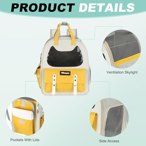 Sac à dos de randonnée pour animaux de compagnie respirant jaune - 4