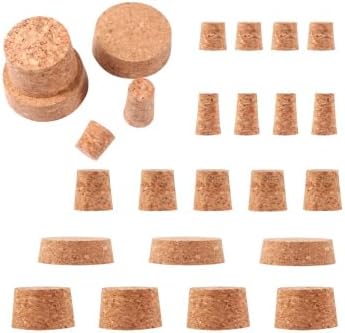 NOLITOY 25 corchos de madera suave, tapones para botellas de vino, corchos de repuesto cónicos para bebidas, botellas de cerveza, vino,