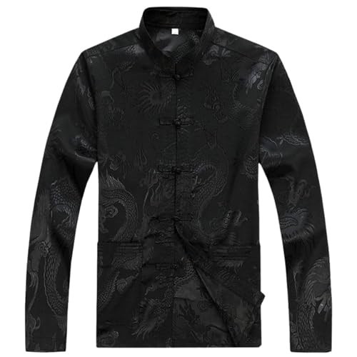 Chemise col montant homme style chinois finitions haut de gamme automne