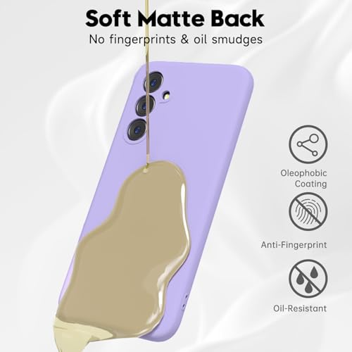 Image of DIZORO Microfiber Candy Case Compatible for Samsung S24 fe Smooth Touch Cushion Liquid Soft Silicone Gel Rubber Phone Cases Non-Slip Full Body Protective Shockproof Back Cover (Purple)