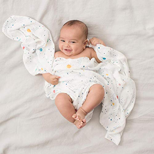 Image of aden + anais Silky Soft Swaddle Blanket, Ideal Newborn & Infant Swaddling Set, 3 Pack, Stargaze