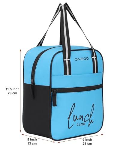 Image of Durable & Lightweight Lunch Bag | Trendy Water-Resistant Tiffin Bag & Meal Holder for Office, School, Travel & Picnic, Stylish, Insulated Design for Men, Women & Kids (Sky Blue)