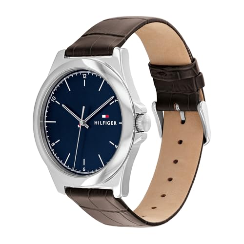 Tommy Hilfiger Orologio Analogico al Quarzo da uomo con cinturino in silicone e in pelle - Immagine 1