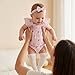 YOURDIARY Baby Girls' Sleeveless Bodysuit Dress Floral Ruffle Sleeve Summer Clothes for Baby Girl Rompers Dress with Bloomers Socks and Headband Pink 0-3 Months