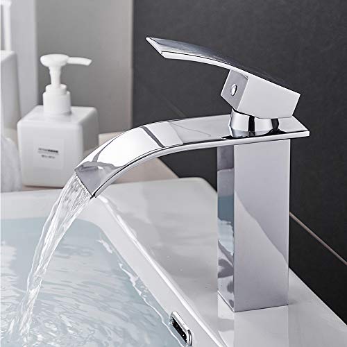 Mitigeur de lavabo cascade à poignée unique pour contrôle eau chaude et froide