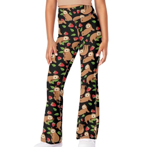 Girls Bell Bottoms High Waisted Soft Flare Leggings Kids Stretchy Yoga Pants Comfortable Activewear Bootcut Leggings