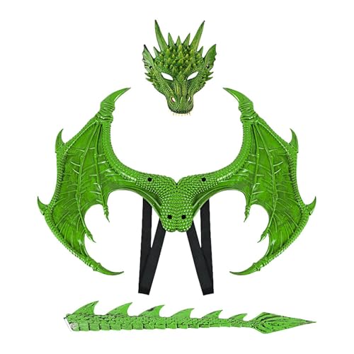 Costume de dragon pour enfants avec ailes légères et masque confort