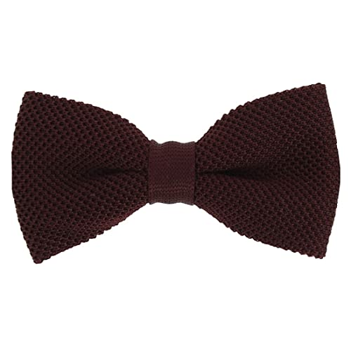 Noeud papillon tricot uni marron teck en soie véritable fabriqué en Italie PAULO
