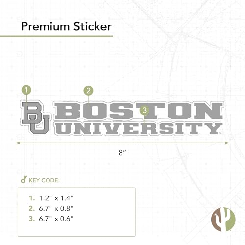 Calcomanía de Boston University vinilo coche scrapbook 20cm 3