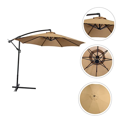 Unomor Sun Umbrella Outdoor Umbrella Canopy Umbrella Replacement Canopy Half Round Umbrella Umbrella Cover Beach Umbrella Canopy Patio Umbrella Replacement Canopy Khaki Sun Umbrella Shade #TOP5