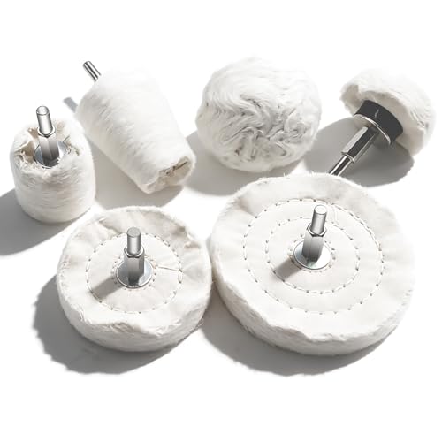 Sunxeke 6PCS Buffing Wheel for Drill, Multi-Specification Aluminum Wheel Polishing Kit,Buffing Pads for Buffing & Polishing Metal, Wood, Ceramic, Stainless Steel, and Glass