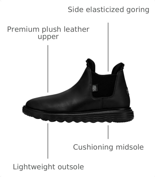 HEYDUDE Branson Boot Craft Leather - Black/Black - image 3