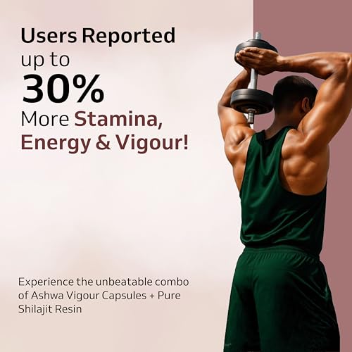 Image of Purely Yours Shilajit Capsules (60) with Shilajit Resin (20g) Combo | 80% Fulvic Acid & KSM-66 Ashwagandha | Boosts Strength, Stamina & Muscle Growth| 100% Ayurvedic