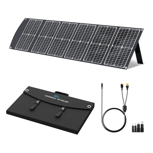 Ecosonique 100W Faltbares Solarpanel 23 5% Wirkungsgrad & 45W PD Schnellladung Monokristallin Solarmodul mit USB-C PD3.0 USB-A QC3.0 20V DC Ausgang Verstellbare Ständer für Powerstationen & Outdoor