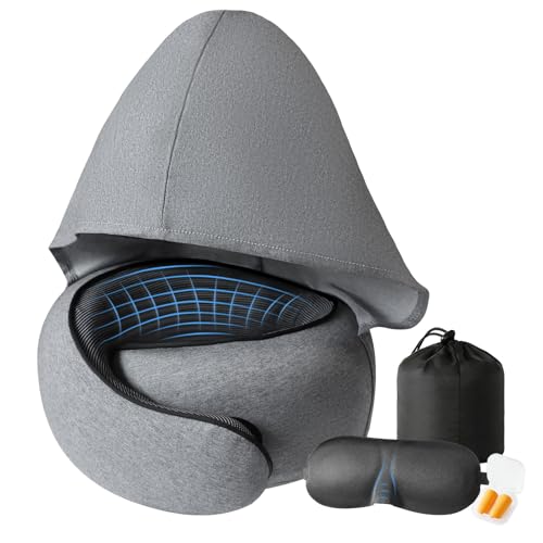 Memory Foam Travel Neck Pillow with Washable Cover