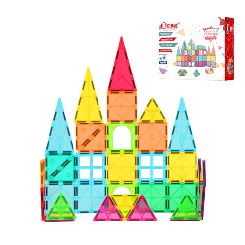 Bmag Magnetic Tiles Toys for Kids, Starter Set 3D Magnet Building Blocks Construction Playboards, STEM Learning Educational Toddlers Toy Gift for 3+ Year Old Boys and Girls