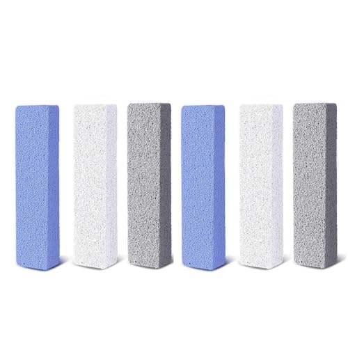 DLPRK 6 Piezas Piedra De Limpieza De Pómez, Bloque De Limpieza De Piedra Pómez, Herramienta De Limpieza De Barbacoa, Elimina Las Manchas para la Limpieza de baños y cocinas(Blanco, Azul, Gris)