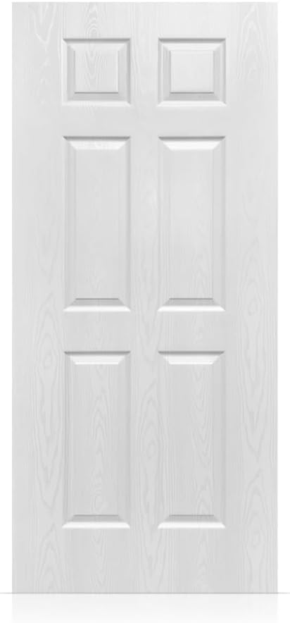 30 in. x 80 in. 6 Panel Hollow Core White Oak Finished PVC Composite Interior Door Slab