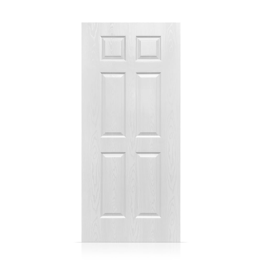 28 in. x 80 in. 6 Panel Hollow Core White Oak Finished PVC Composite Interior Door Slab