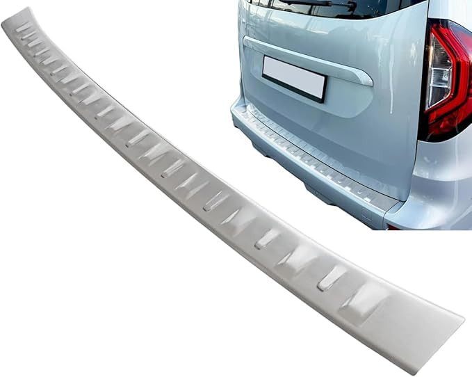Paraurti Posteriore per Mercedes Citan Classe T W420 | Nissan Townstar | Renault Kangoo III - Dal 2021+ Acciaio Inox Opaco Protezione per Bordo Bagagliaio Carico