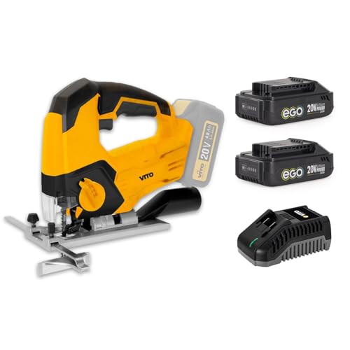 VITO - Scie sauteuse sans fil 20V + 2 Batteries lithium 2.0 Ah + Chargeur rapide