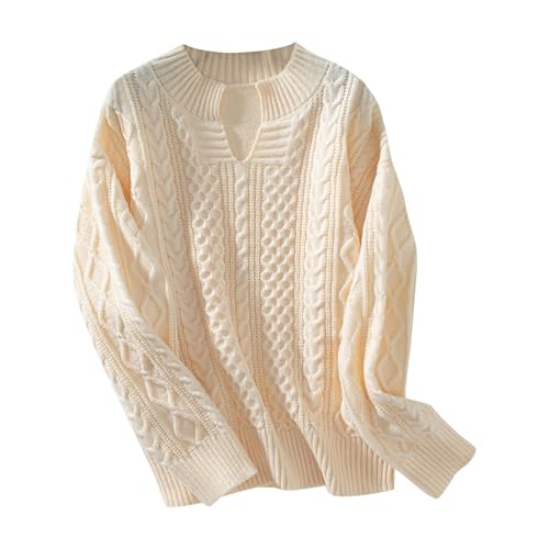 トップス Essential Classic Cable Knit Set Women Vintage Cable Knit Sweater Trendy V Neck Long Sleeve