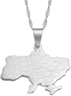Ukraine Necklace - Ukraine Pendant - Map of Ukraine Pendant - Ukraine Map - Support Ukraine Necklace - Ukrainian Jewelry for Women's Men, Patriotic Gift, Birthday Gifts, Christmas Gifts