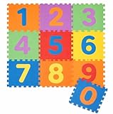 Tappeto Bambini in Eva – 10 Pezzi con Numeri e No Bordi | Tappetini Puzzle Gioco Morbidi, ...